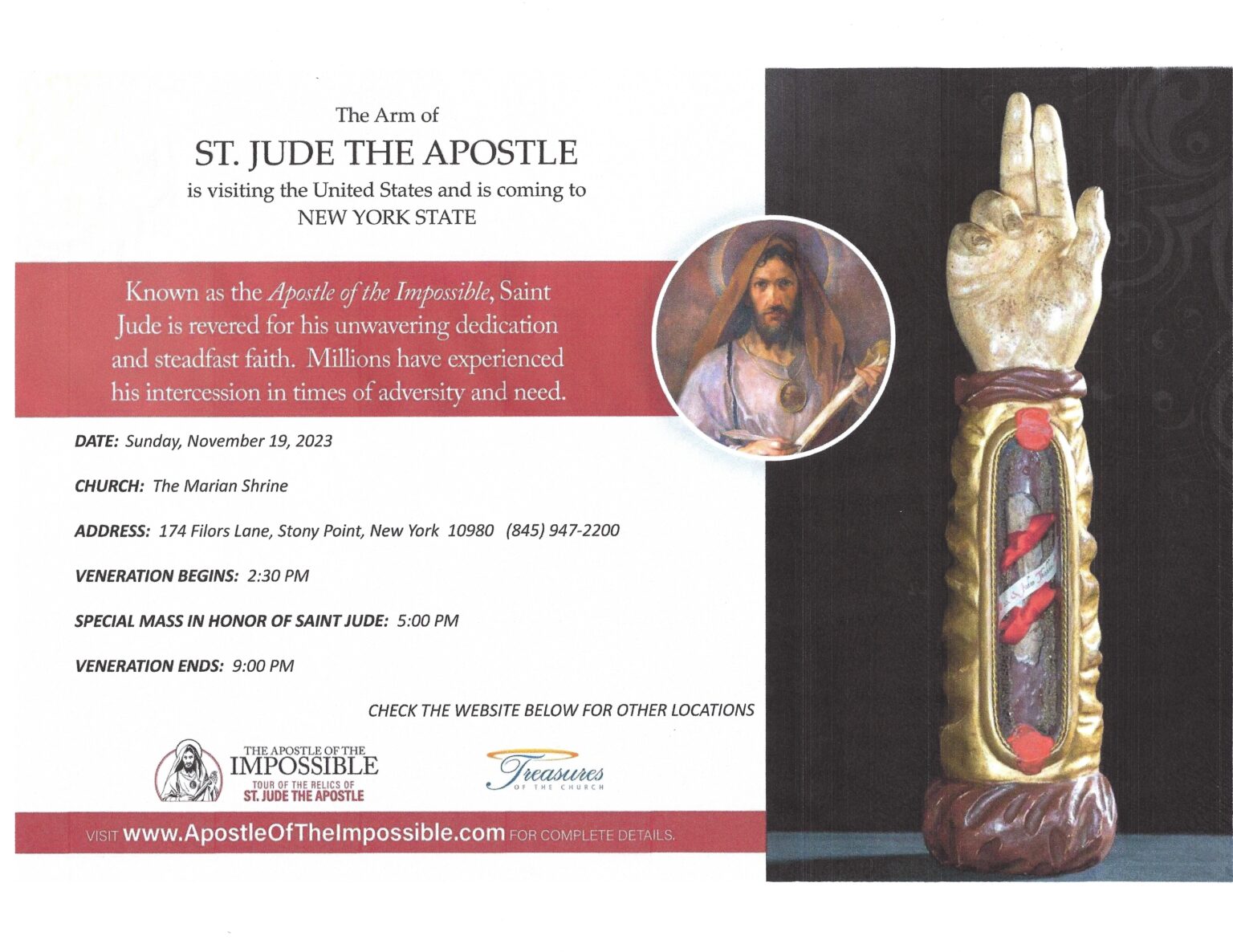 Relics of St. Jude the Apostle coming to the Marian Shrine ...